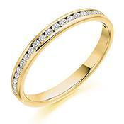 Diamond 0.25ct channel set 1/2 eternity ring Ring Gemex 18ct yellow gold *