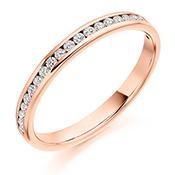 Diamond 0.25ct channel set 1/2 eternity ring Ring Gemex 18ct rose gold *