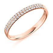 Diamond 0.25ct double row 1/2 eternity band Ring Gemex 18ct rose gold *