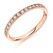 Diamond 0.25ct grain set 1/2 eternity ring Ring Gemex 18ct rose gold *