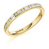 Diamond 0.30ct channel set mixed cut 1/2 eternity band Ring Gemex 18ct yellow gold *
