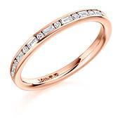Diamond 0.30ct channel set mixed cut 1/2 eternity band Ring Gemex 18ct rose gold *