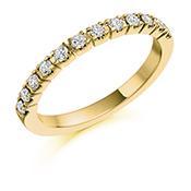 Diamond 0.33ct claw set half eternity ring Ring Gemex 18ct yellow gold *