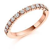 Diamond 0.33ct claw set half eternity ring Ring Gemex 18ct rose gold *