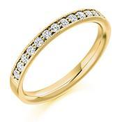 Diamond 0.33ct milgrain edge 1/2 eternity ring Ring Gemex 18ct yellow gold *