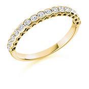 Diamond 0.50 rubover set half eternity band Ring Gemex 18ct yellow gold *