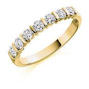 Diamond 0.50ct bar set 1/2 eternity ring Ring Gemex 18ct yellow gold *