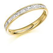 Diamond 0.50ct channel set baguette 1/2 eternity ring Ring Gemex 18ct yellow gold *