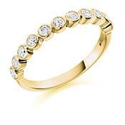 Diamond 0.50ct rubover half eternity band Ring Gemex 18ct yellow gold *