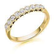 Diamond 0.50ct rubover set half eternity band Ring Rock Lobster 18ct yellow gold *  