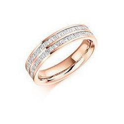 Diamond 0.55ct baguette cut half eternity ring Ring Gemex 18ct rose gold *