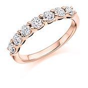Diamond 0.75ct claw set 1/2 eternity ring Ring Gemex 18ct rose gold *