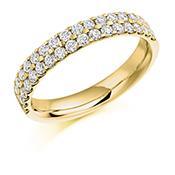 Diamond 0.75ct micro claw double row 1/2 eternity band Ring Rock Lobster 18ct yellow gold *  