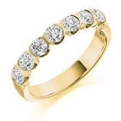 Diamond 1.00ct bar set 1/2 eternity ring Ring Rock Lobster 18ct yellow gold *  