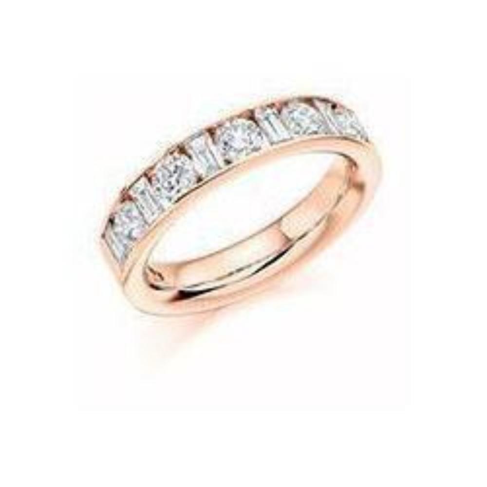 Diamond 1.50ct mixed cut half eternity ring Ring Gemex 18ct rose gold *