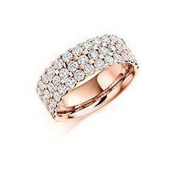 Diamond 2.25ct brilliant cut half eternity ring Ring Gemex 18ct rose gold *