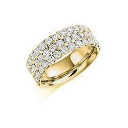 Diamond 2.25ct brilliant cut half eternity ring Ring Gemex 18ct yellow gold *