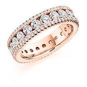 Diamond 2.80ct brilliant cut full eternity ring Ring Gemex 18ct rose gold *