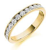 Diamond channel set 0.75ct 1/2 eternity ring Ring Gemex 18ct yellow gold *