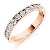 Diamond channel set 0.75ct 1/2 eternity ring Ring Gemex 18ct rose gold *