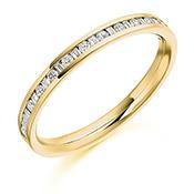 Diamond channel set mixed 0.30ct half eternity band Ring Gemex 18ct yellow gold *