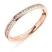 Diamond channel set mixed 0.30ct half eternity band Ring Gemex 18ct rose gold *