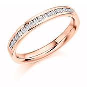 Diamond channel set mixed cut 0.25ct half eternity band Ring Gemex 18ct rose gold *