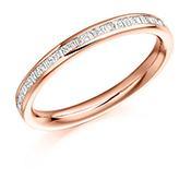 Diamond channel set mixed cut 0.30ct half eternity band Ring Gemex 18ct rose gold *