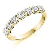 Diamond claw set 1.00ct 1/2 eternity ring Ring Gemex 18ct yellow gold *