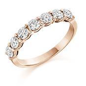 Diamond claw set 1.00ct 1/2 eternity ring Ring Gemex 18ct rose gold *