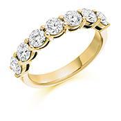 Diamond claw set 1.50ct 1/2 eternity ring Ring Gemex 18ct yellow gold *