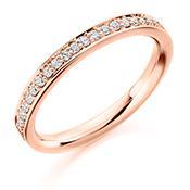Diamond grain set 0.25ct 1/2 eternity ring Ring Gemex 18ct rose gold *