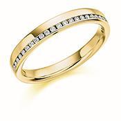 Diamond offset channel set 0.12ct 1/2 eternity ring Ring Rock Lobster 18ct yellow gold *  