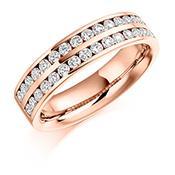 Diamond twin channel set 0.75ct 1/2 eternity band Ring Gemex 18ct rose gold *