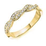 Diamond woven 1/2 eternity band Ring Gemex 18ct yellow gold *