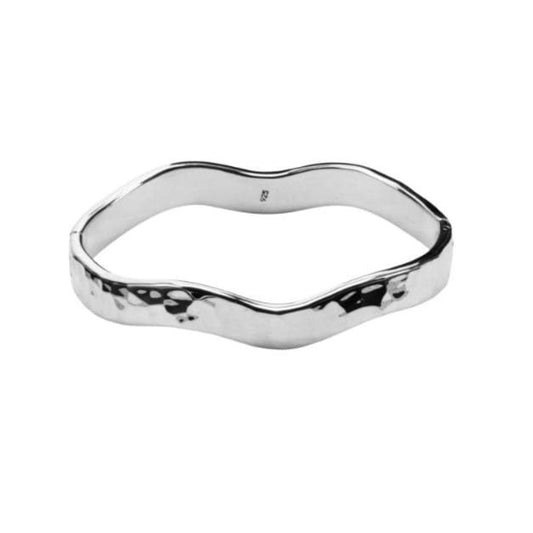 hammered wavy bangle with hinge opening Bangle Tianguis Jackson