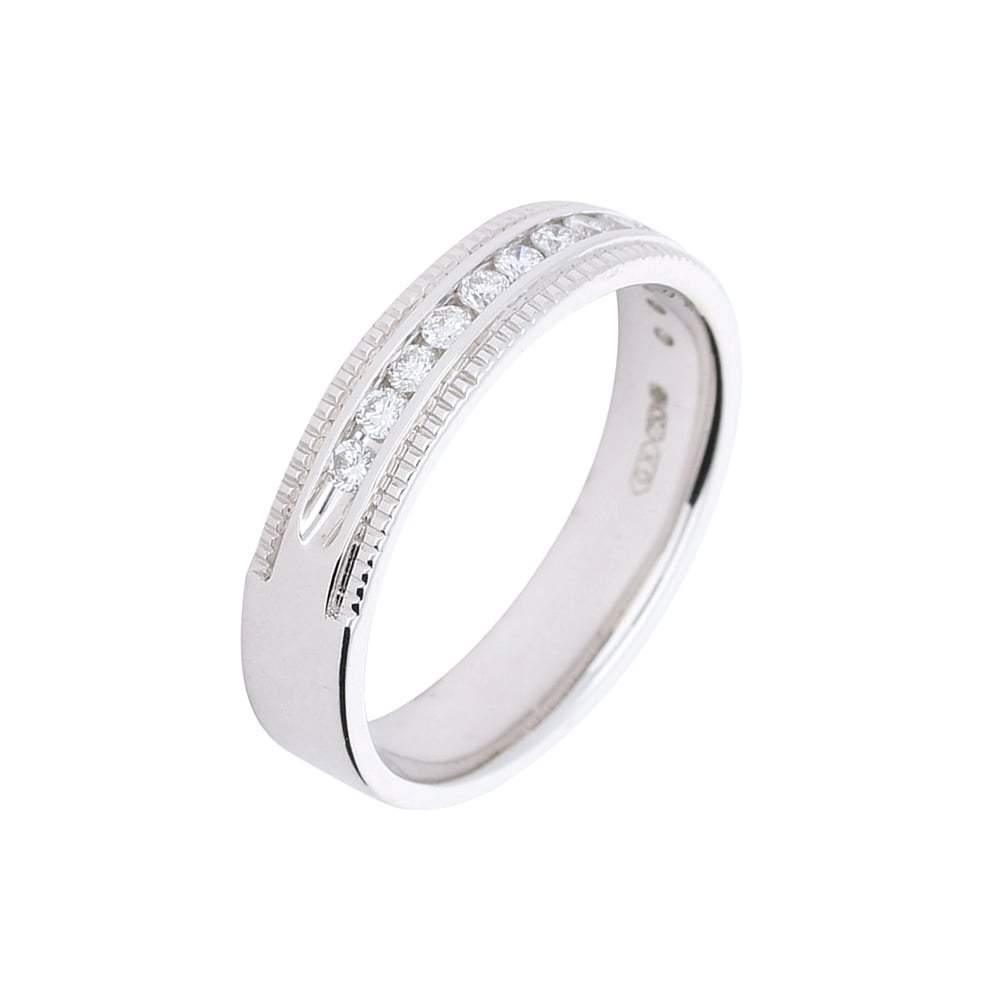 18ct white gold 0.25ct certified diamond patterned half eternity ring Ring Rock Lobster