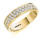 Diamond 0.75ct double row 1/2 eternity band Ring Gemex 18ct yellow gold *