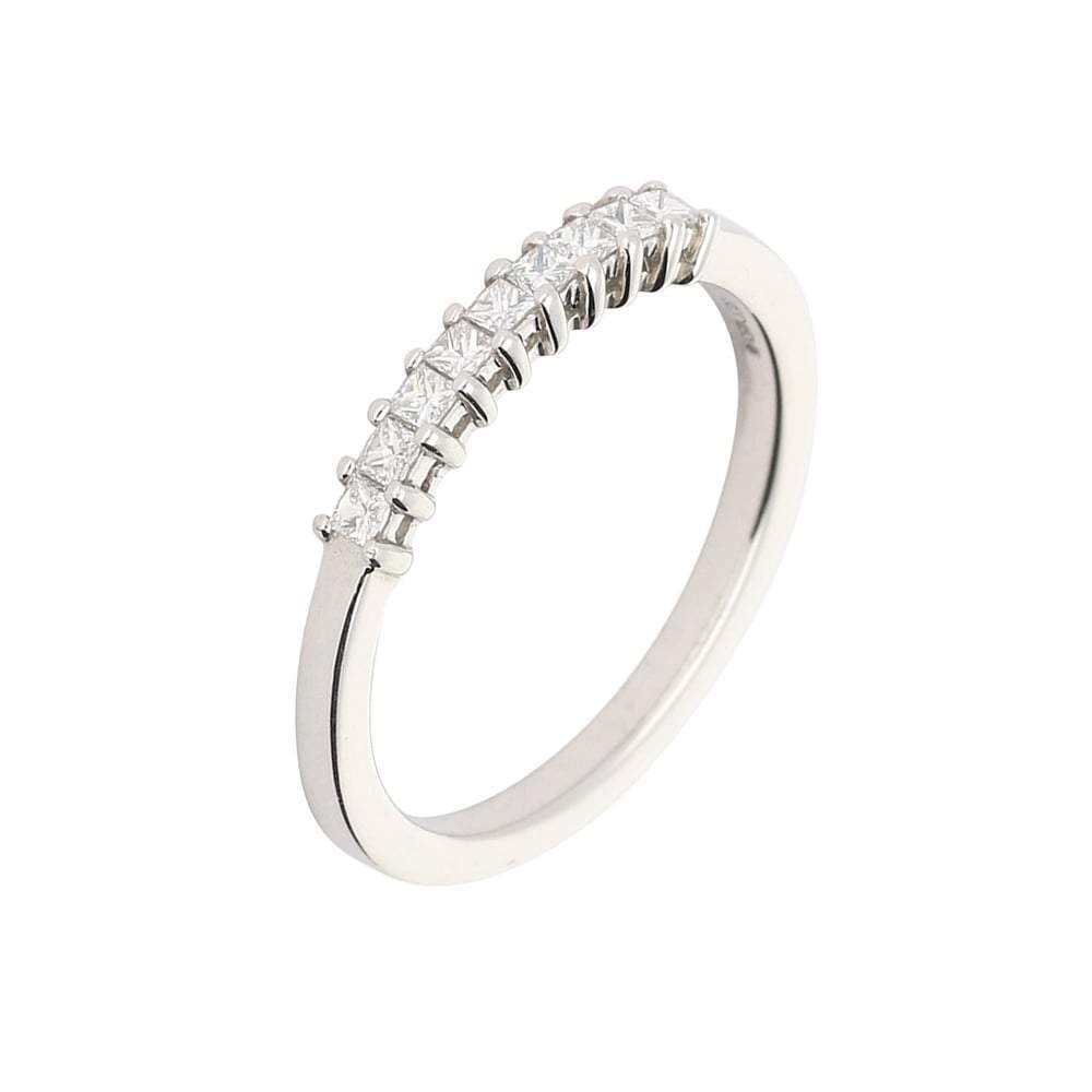 Platinum princess certified diamond half eternity ring Ring Rock Lobster