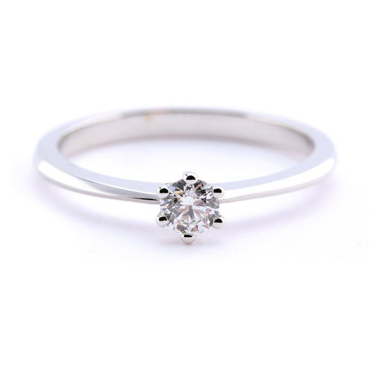 18ct white gold natural Diamond 0.20ct 6 claw ring Ring Not specified