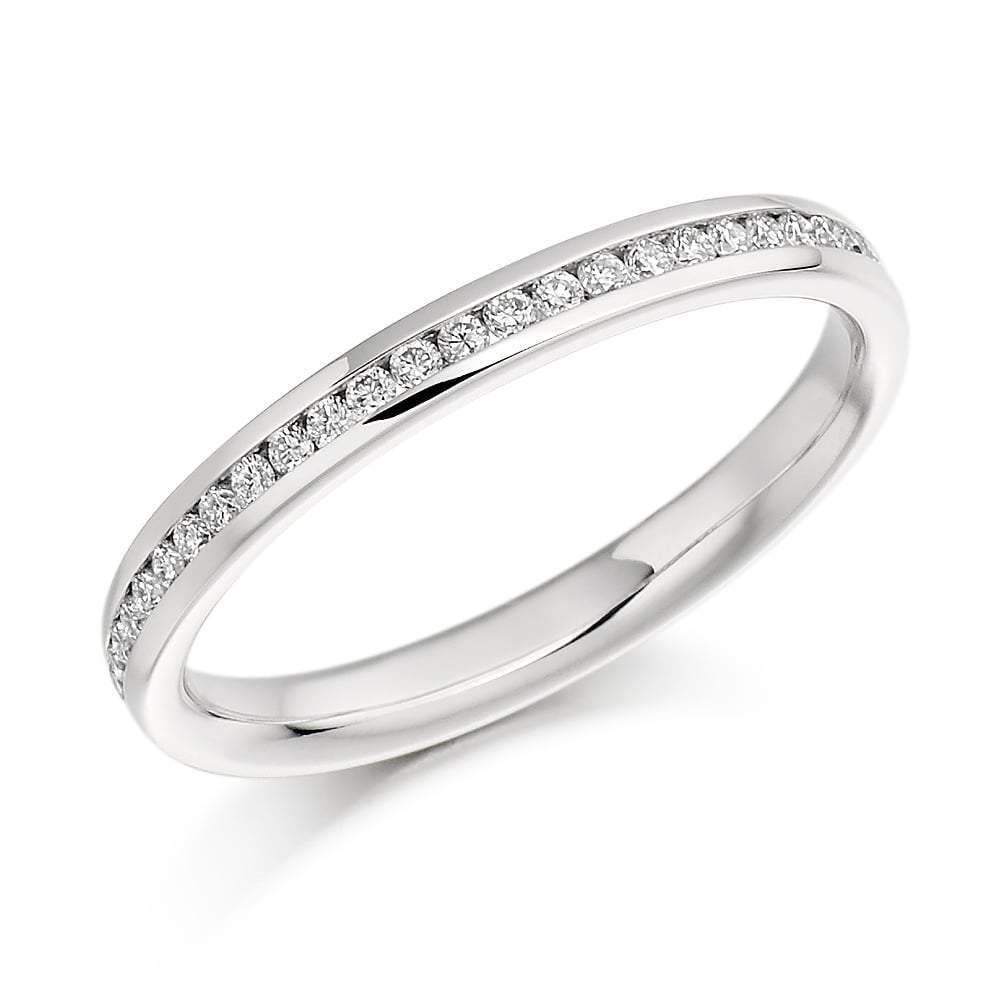 Diamond 0.15ct channel set half eternity ring Ring Gemex platinum *