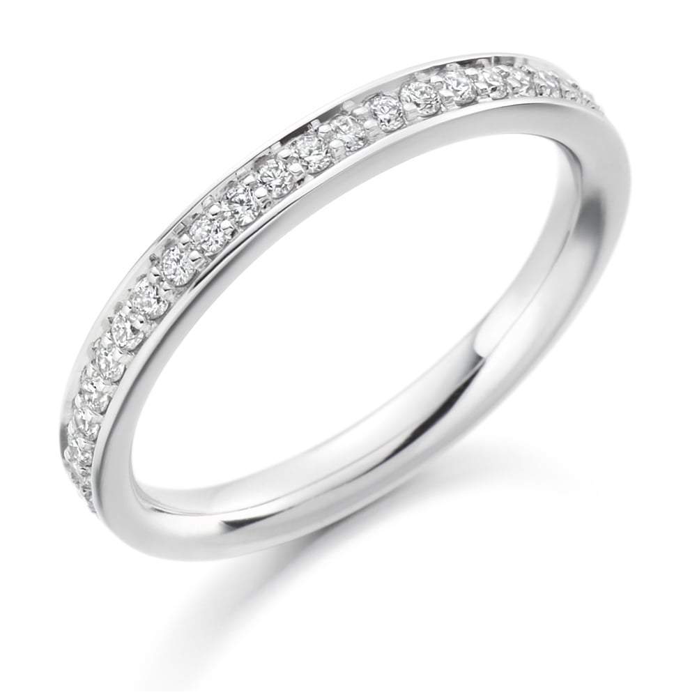 Diamond grain set 0.25ct 1/2 eternity ring Ring Gemex platinum *