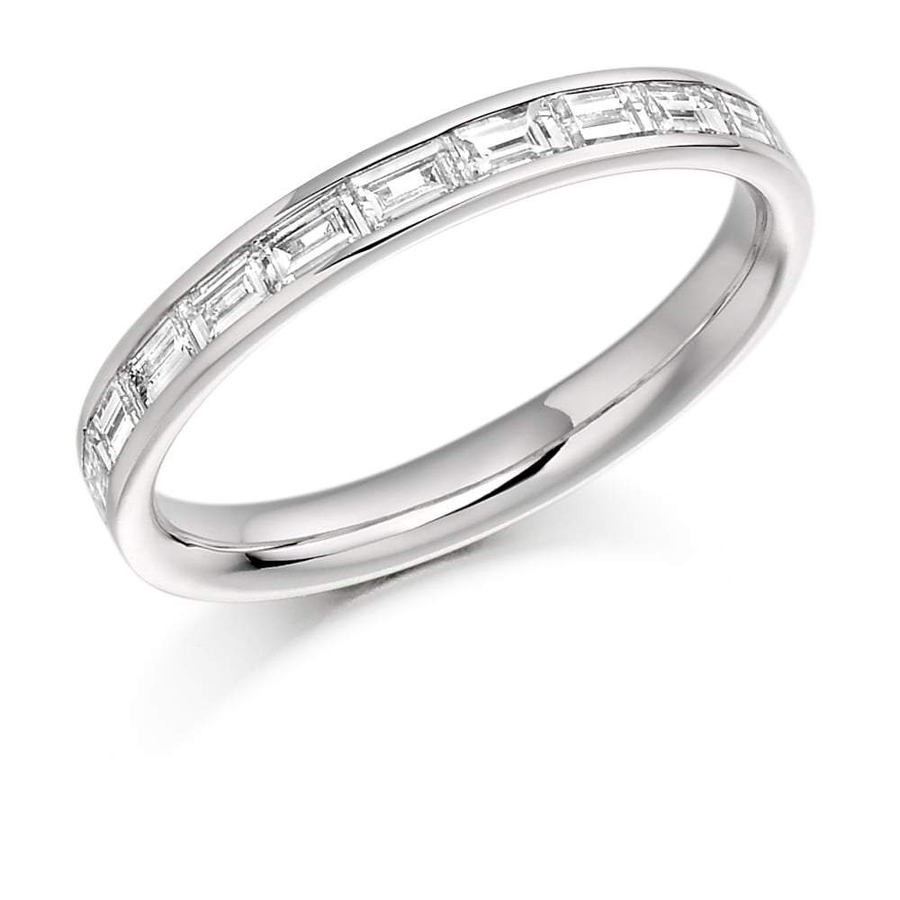 Diamond 0.50ct channel set baguette 1/2 eternity ring Ring Gemex platinum *