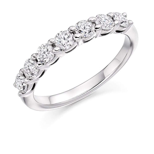 Diamond 0.75ct claw set 1/2 eternity ring Ring Gemex platinum *