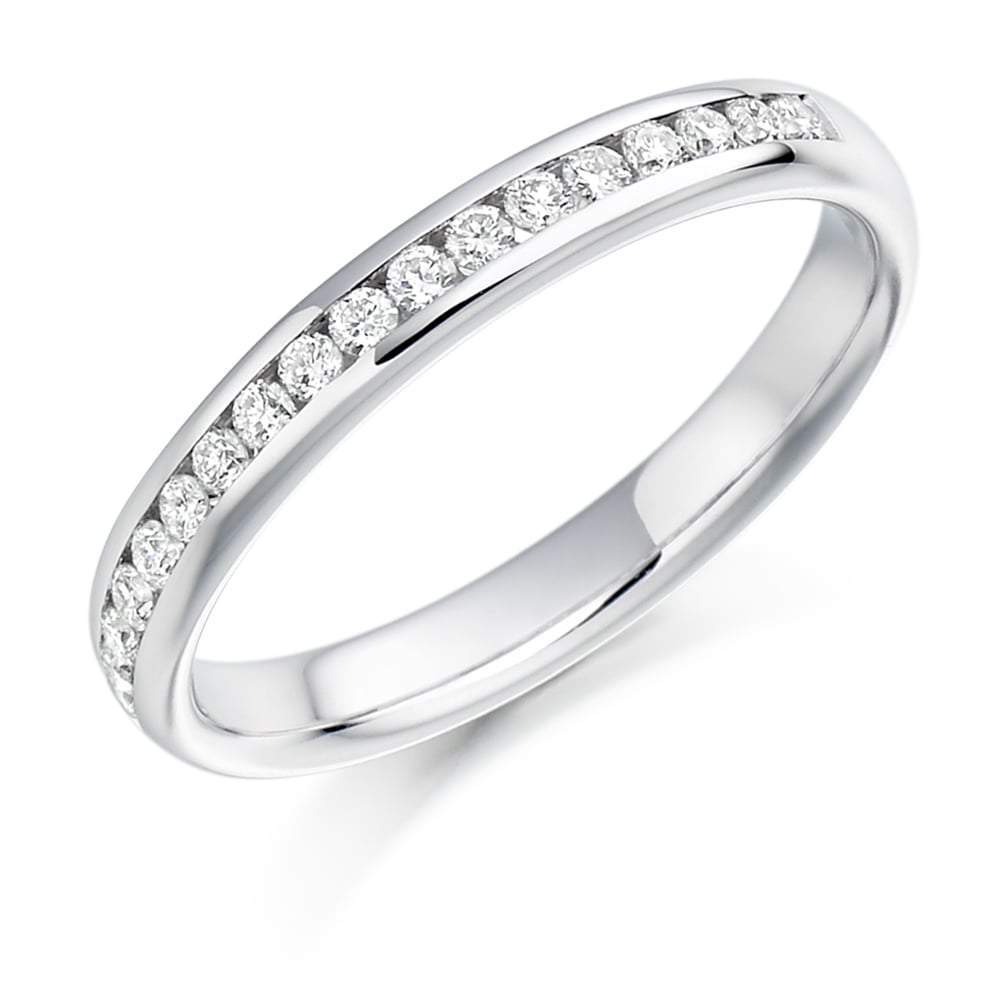 Diamond 0.22ct channel set 1/2 eternity ring Ring Gemex platinum *