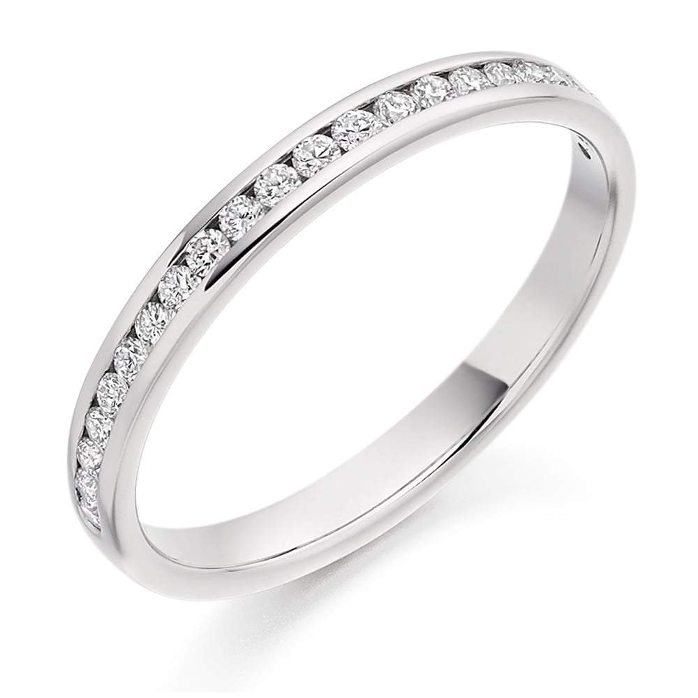 Diamond 0.25ct channel set 1/2 eternity ring Ring Gemex platinum *