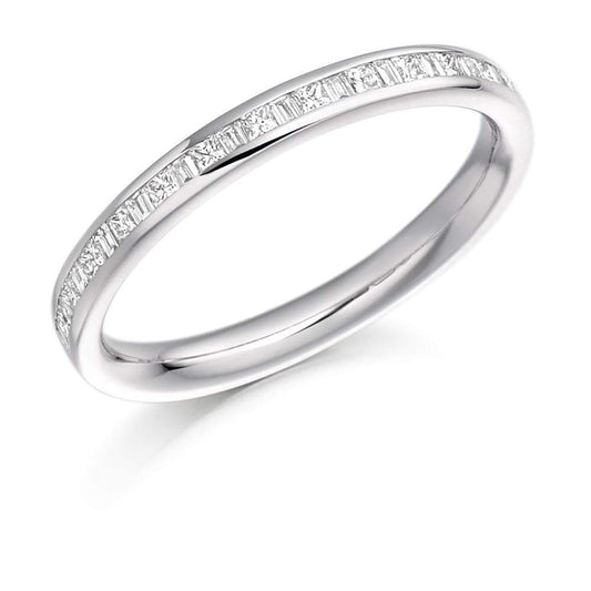 Diamond channel set mixed cut 0.30ct half eternity band Ring Gemex platinum *