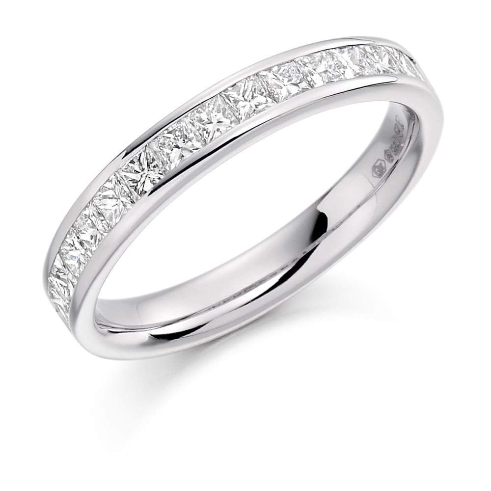 Diamond channel set princess 0.75ct half eternity ring Ring Gemex platinum *