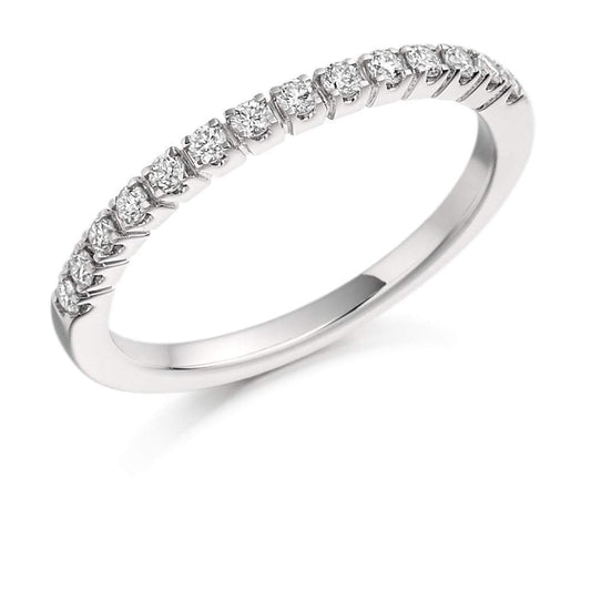 Diamond 0.25ct claw set half eternity ring Ring Gemex platinum *
