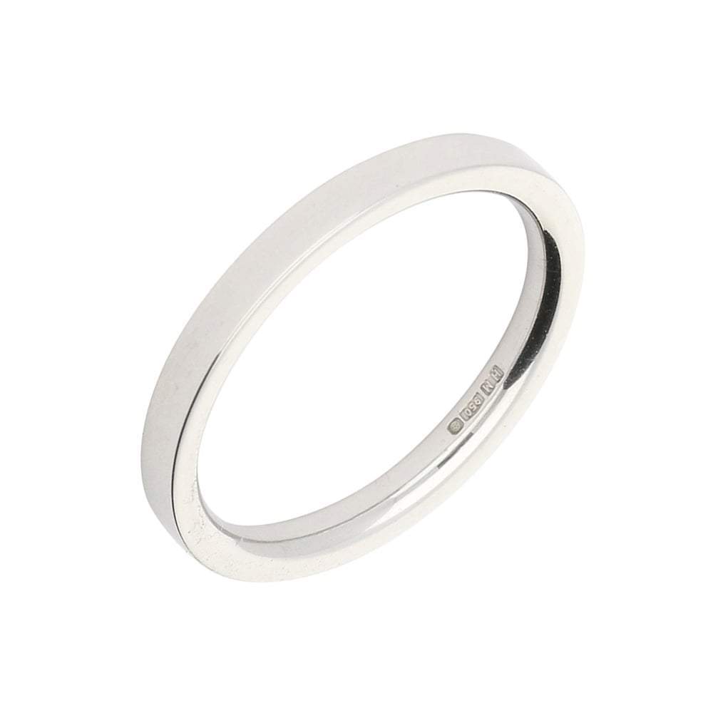 Platinum medium flat court 2mm band Ring Rock Lobster